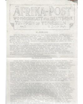 PSYOP – PSYCHOLOGICAL WARFARE: Afrika-Post. Wochenblatt für Deutsche Truppen in Tunesien.