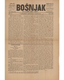 MUSLIM BOSNIAK NEWSPAPER: Bošnjak. List za politiku, pouku i zabavu [Bosniak. Paper for Politics, Education and Entertainment].