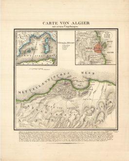 ALGIERS, Algeria: Carte von Algier mit seinen Umgebungen.
