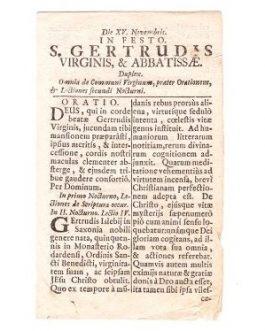 ZAGREB IMPRINT: Die XV. Novembri in festo S. Gertrudis Virginis & abbatissae